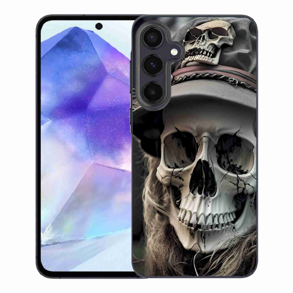 Gelový kryt mmCase na Samsung Galaxy A55 5G - temná lebka