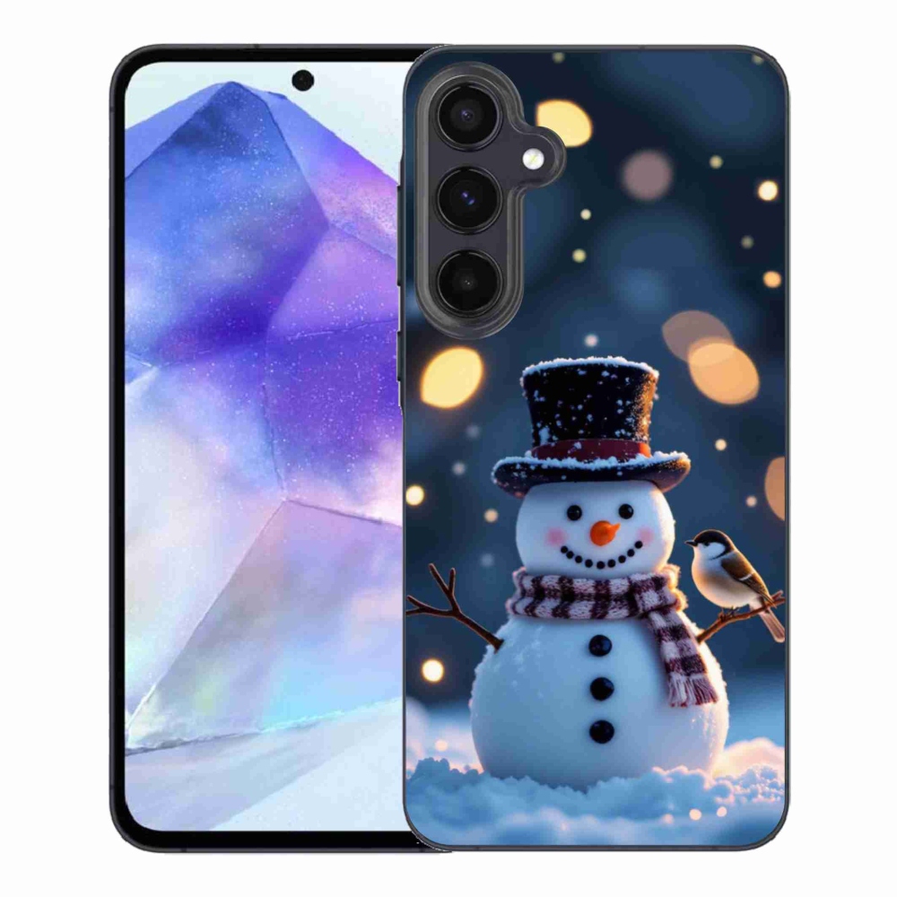 Gelový kryt mmCase na Samsung Galaxy A55 5G - vánoční sněhulák