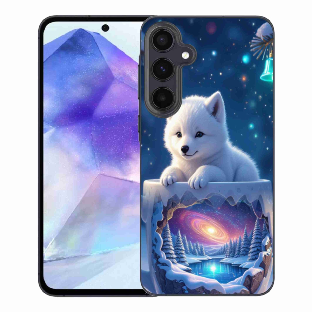 Gelový kryt mmCase na Samsung Galaxy A55 5G - vánoční štěně