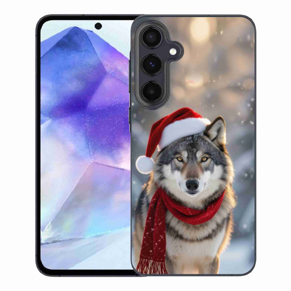 Gelový kryt mmCase na Samsung Galaxy A55 5G - vánoční vlk