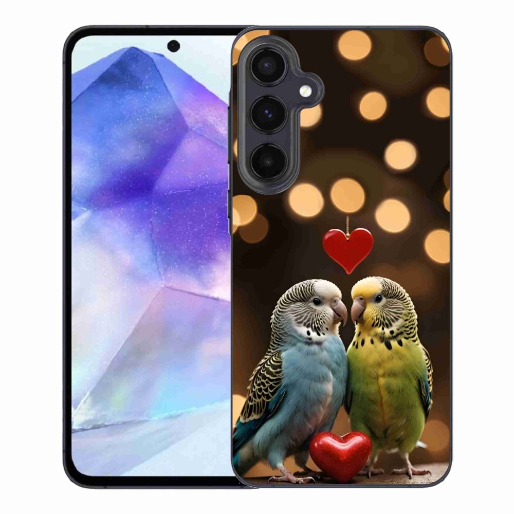 Gelový kryt mmCase na Samsung Galaxy A55 5G - zamilovaní papoušci