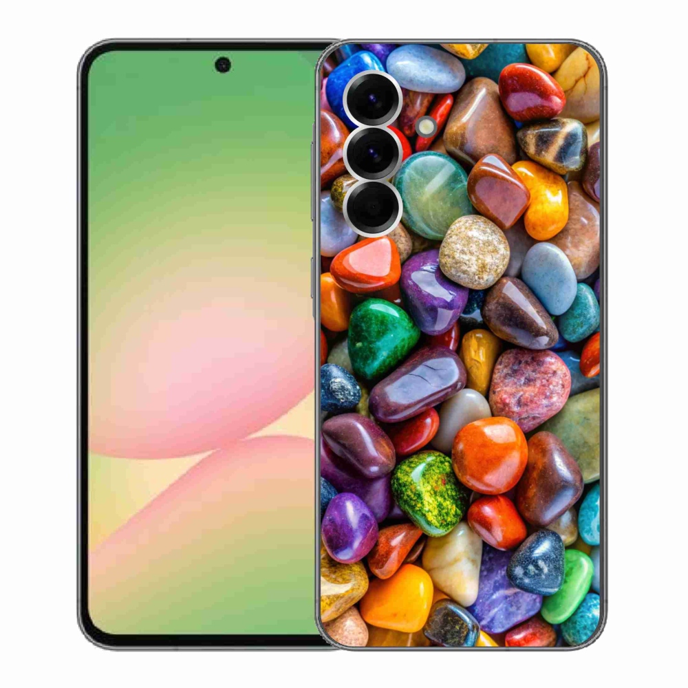 Gelový kryt mmCase na Samsung Galaxy A56 5G - barevné kamínky