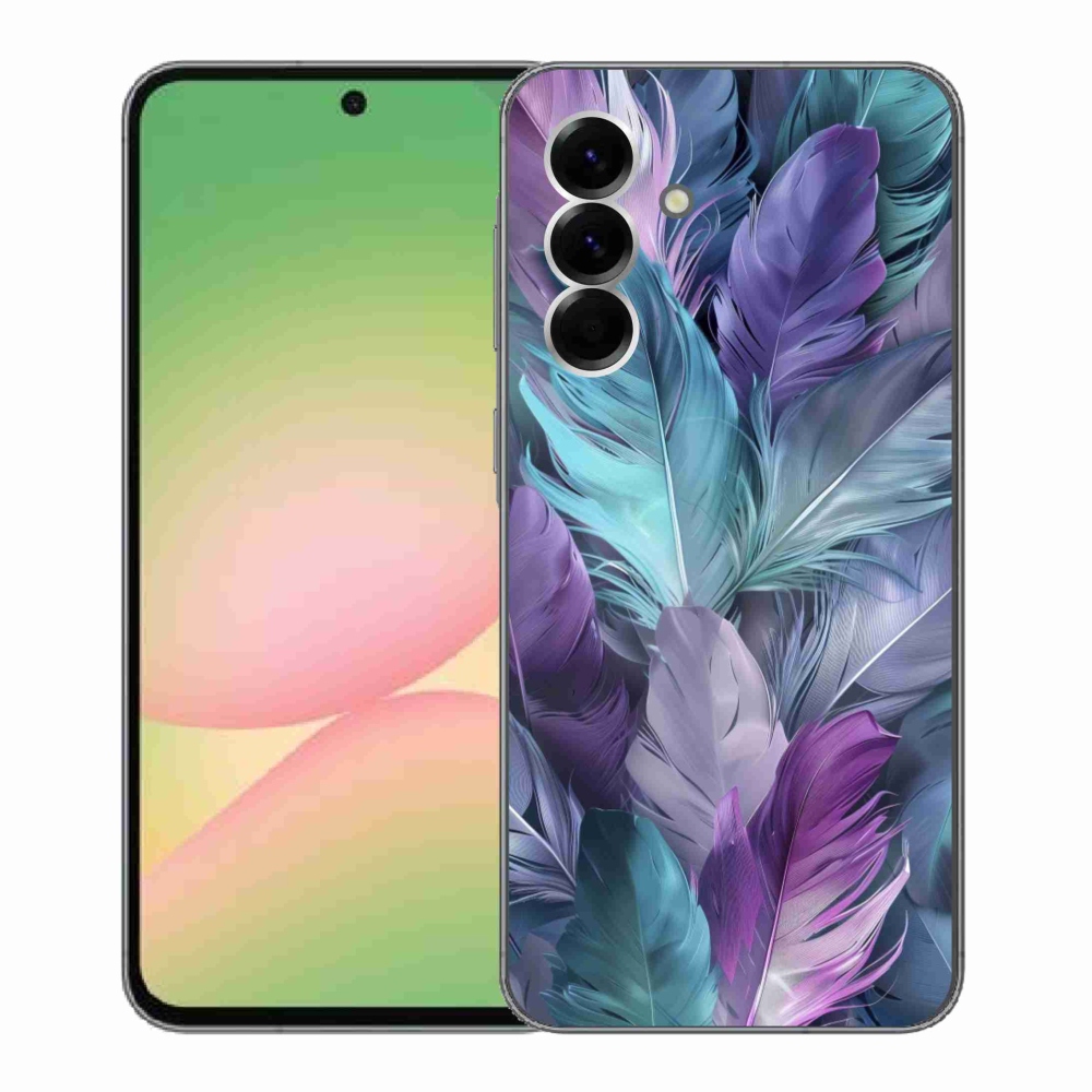 Gelový kryt mmCase na Samsung Galaxy A56 5G - barevné peří 2