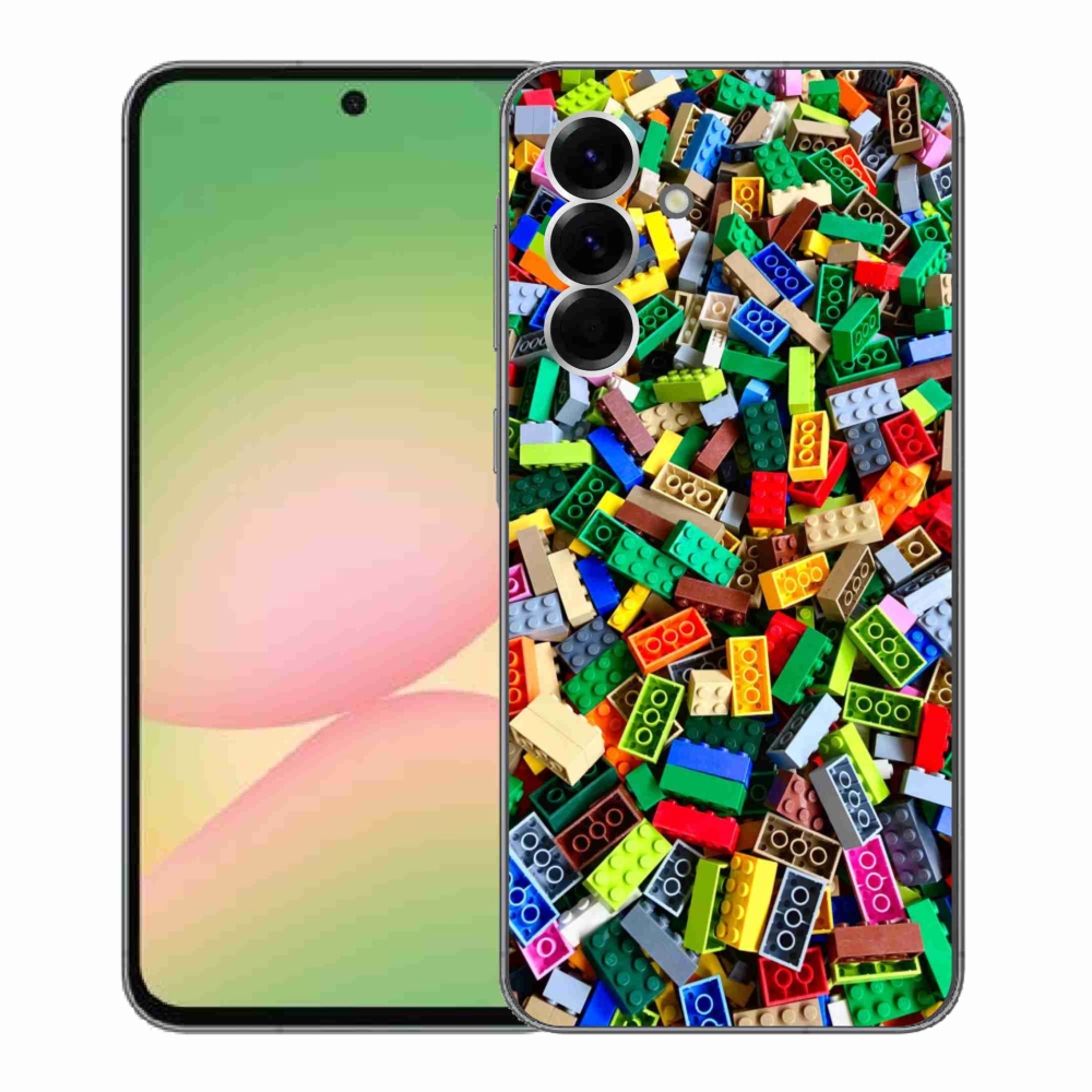 Gelový kryt mmCase na Samsung Galaxy A56 5G - barevné stavební kostky