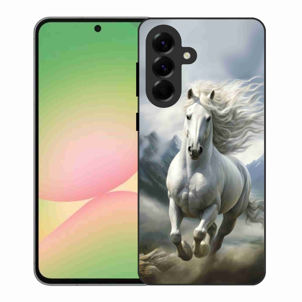 Gelový kryt mmCase na Samsung Galaxy A56 5G - běžící bílý kůň 3