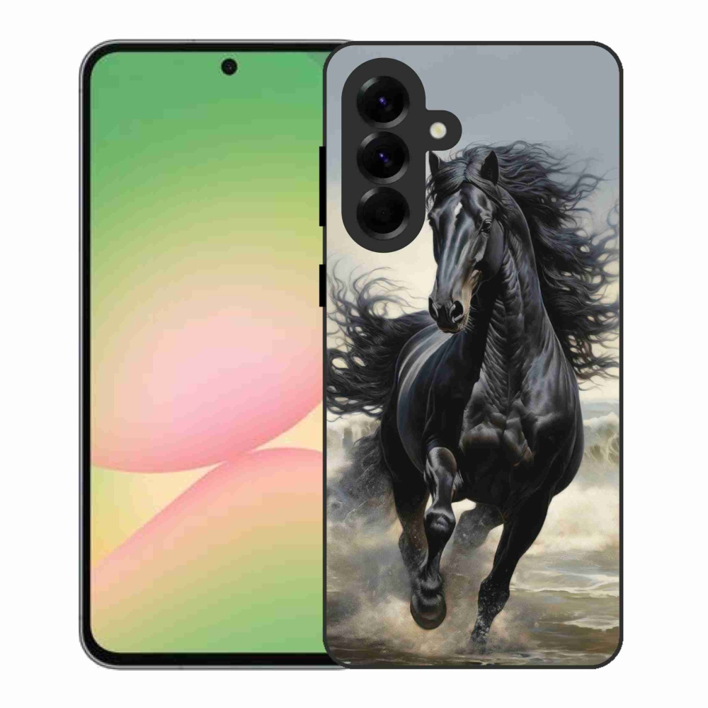 Gelový kryt mmCase na Samsung Galaxy A56 5G - běžící černý kůň