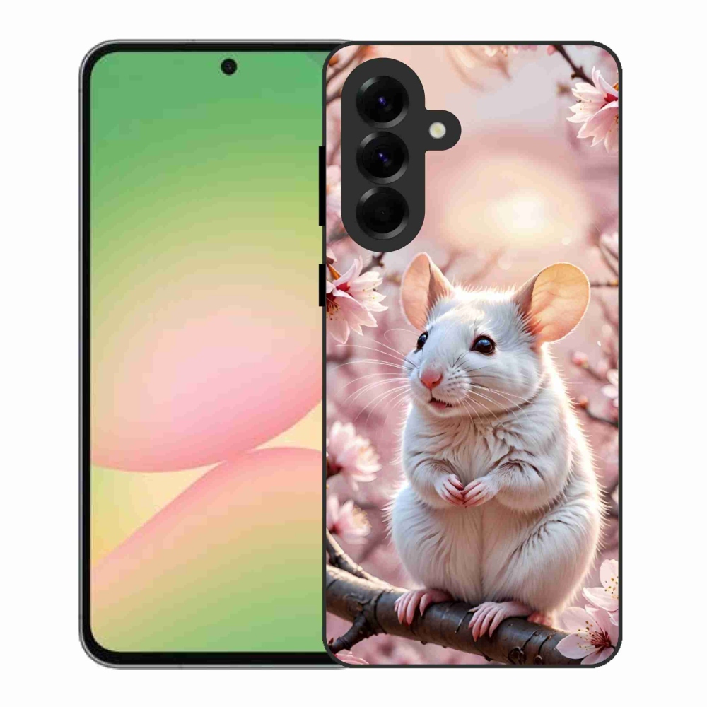 Gelový kryt mmCase na Samsung Galaxy A56 5G - bílá myš na větvi