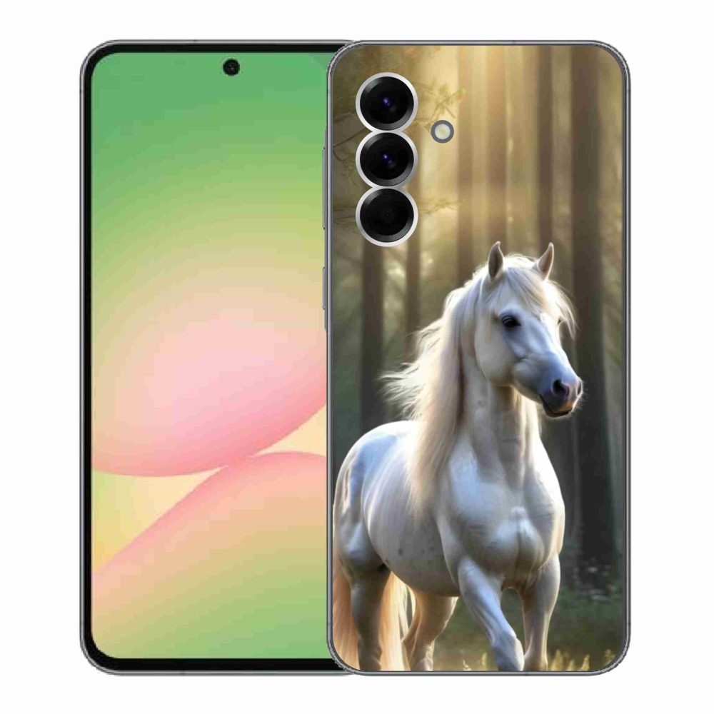 Gelový kryt mmCase na Samsung Galaxy A56 5G - bílý kůň 3