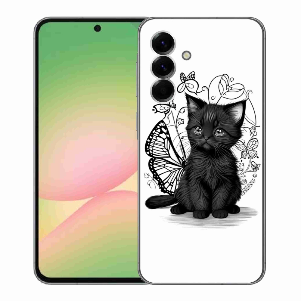 Gelový kryt mmCase na Samsung Galaxy A56 5G - černé kotě