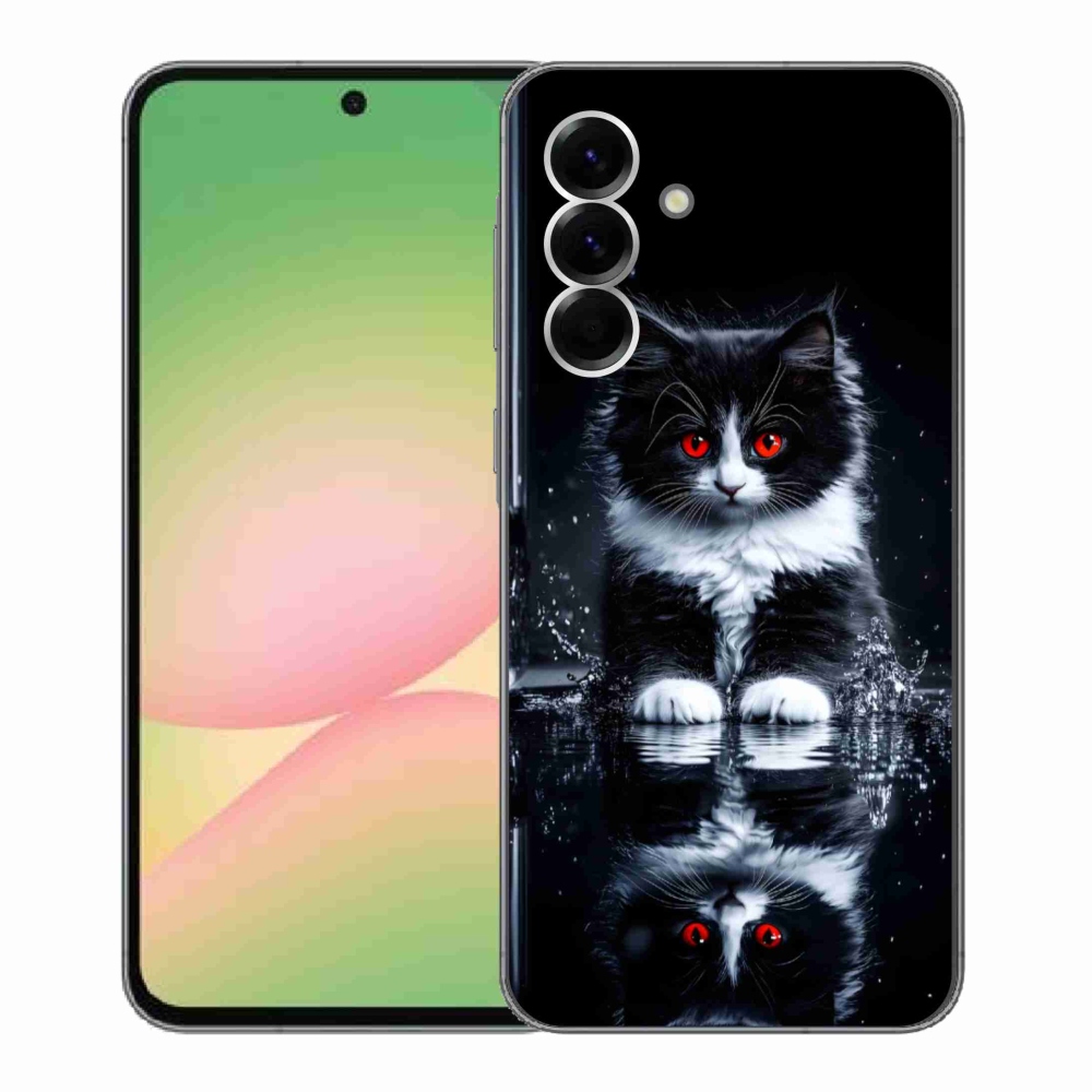 Gelový kryt mmCase na Samsung Galaxy A56 5G - černobílé kotě