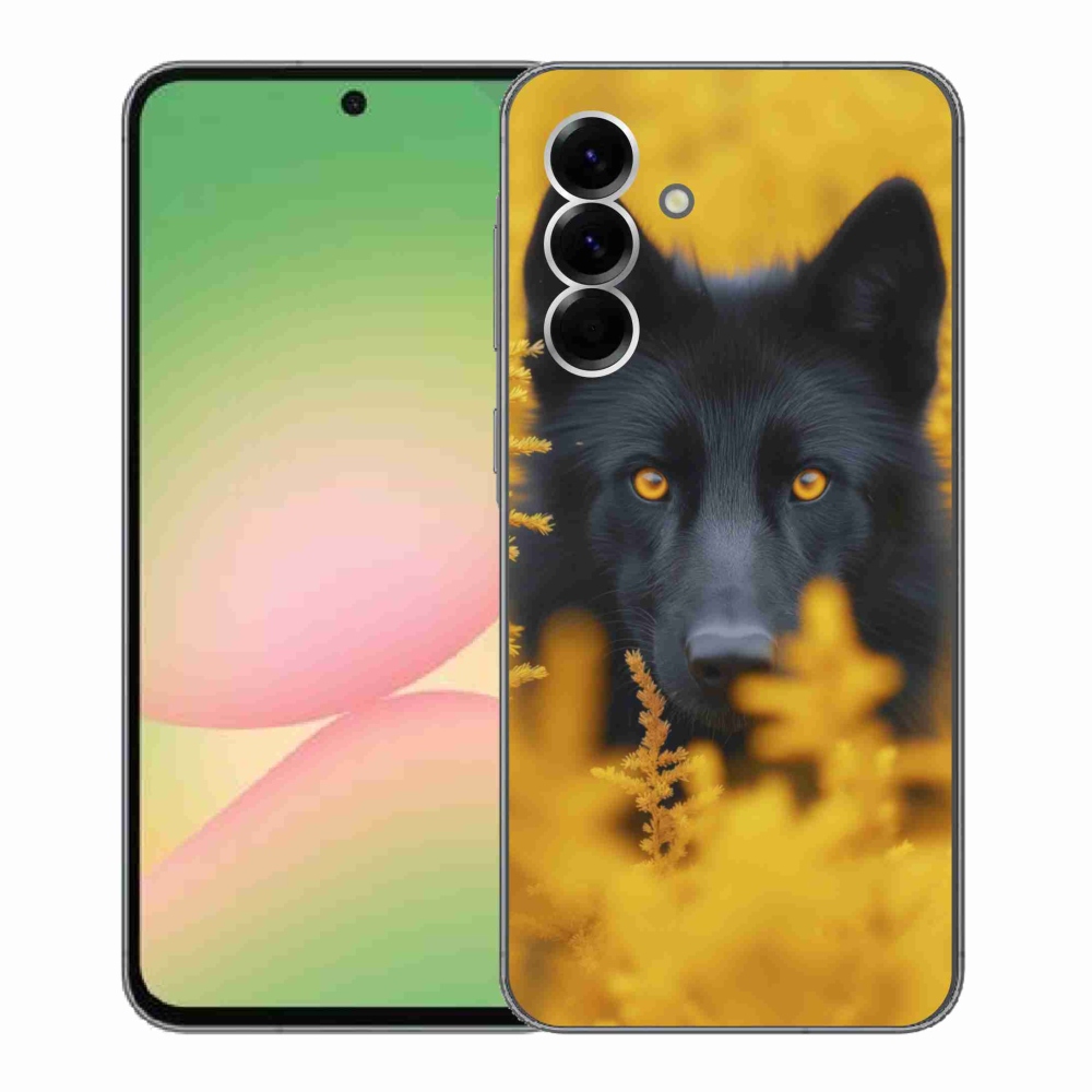 Gelový kryt mmCase na Samsung Galaxy A56 5G - černý vlk 2