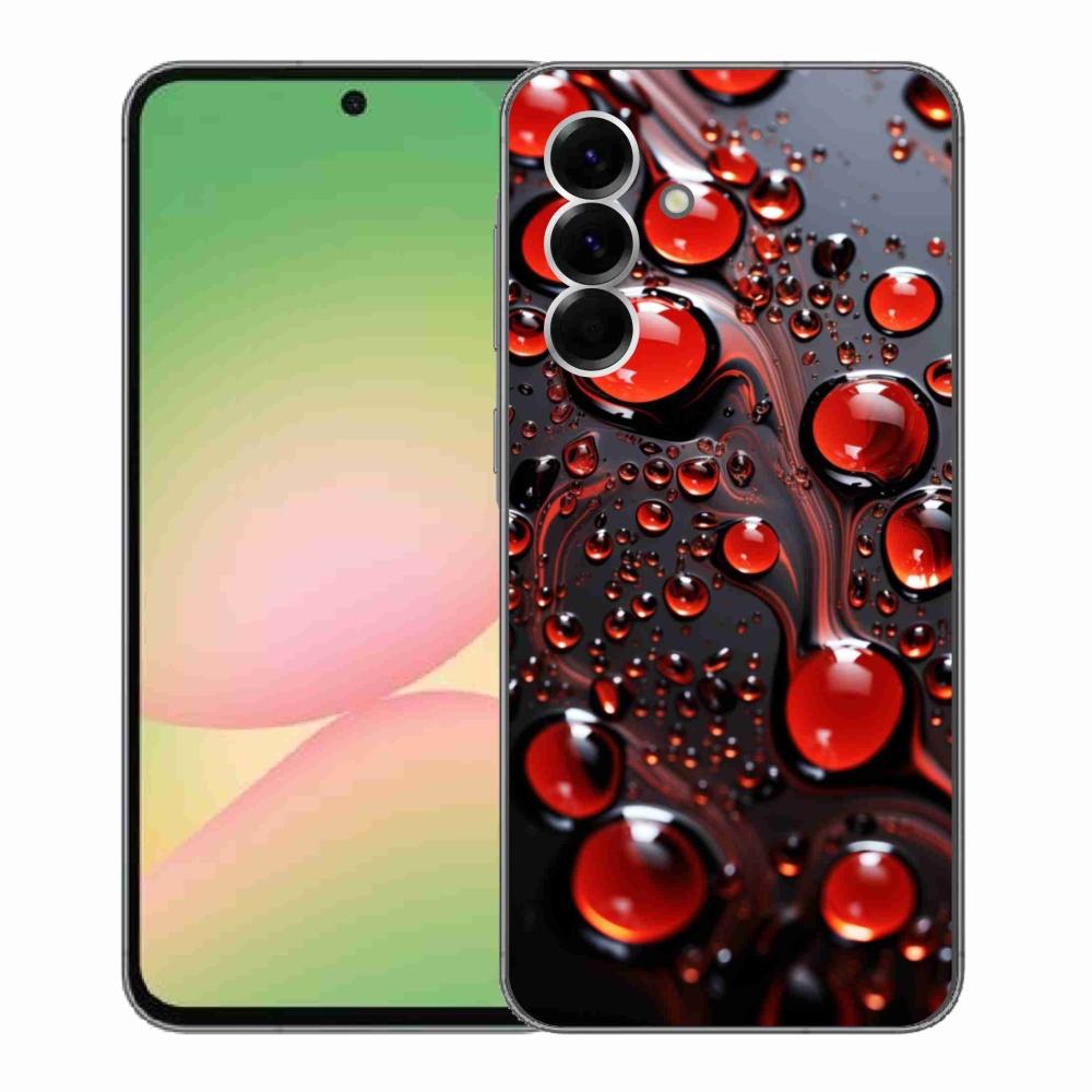 Gelový kryt mmCase na Samsung Galaxy A56 5G - červené kapky 2