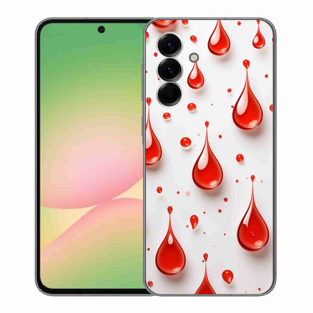 Gelový kryt mmCase na Samsung Galaxy A56 5G - červené kapky