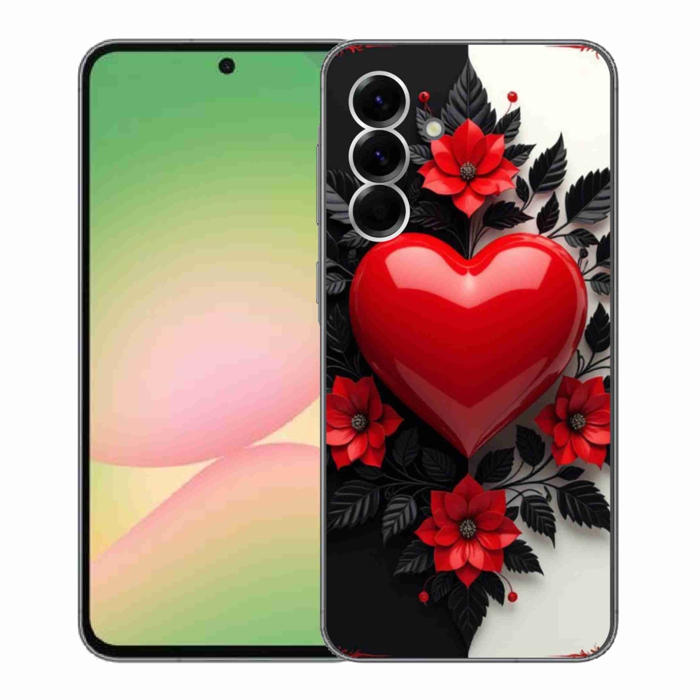 Gelový kryt mmCase na Samsung Galaxy A56 5G - červené srdce
