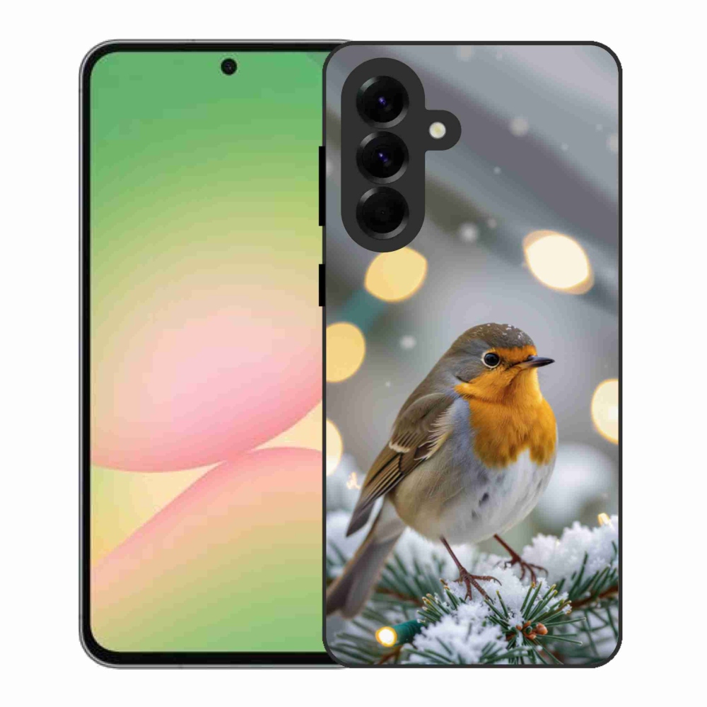 Gelový kryt mmCase na Samsung Galaxy A56 5G - červenka v zimě