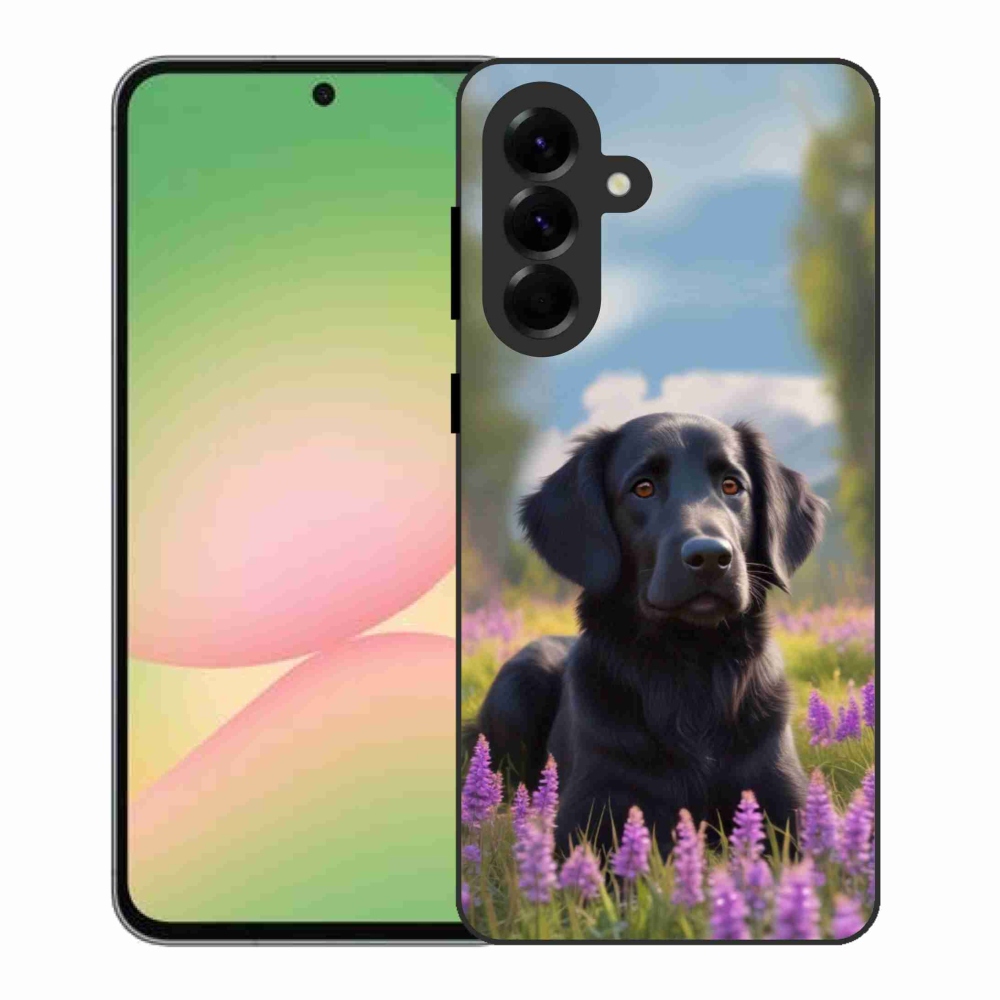 Gelový kryt mmCase na Samsung Galaxy A56 5G - elegantní černý retrívr