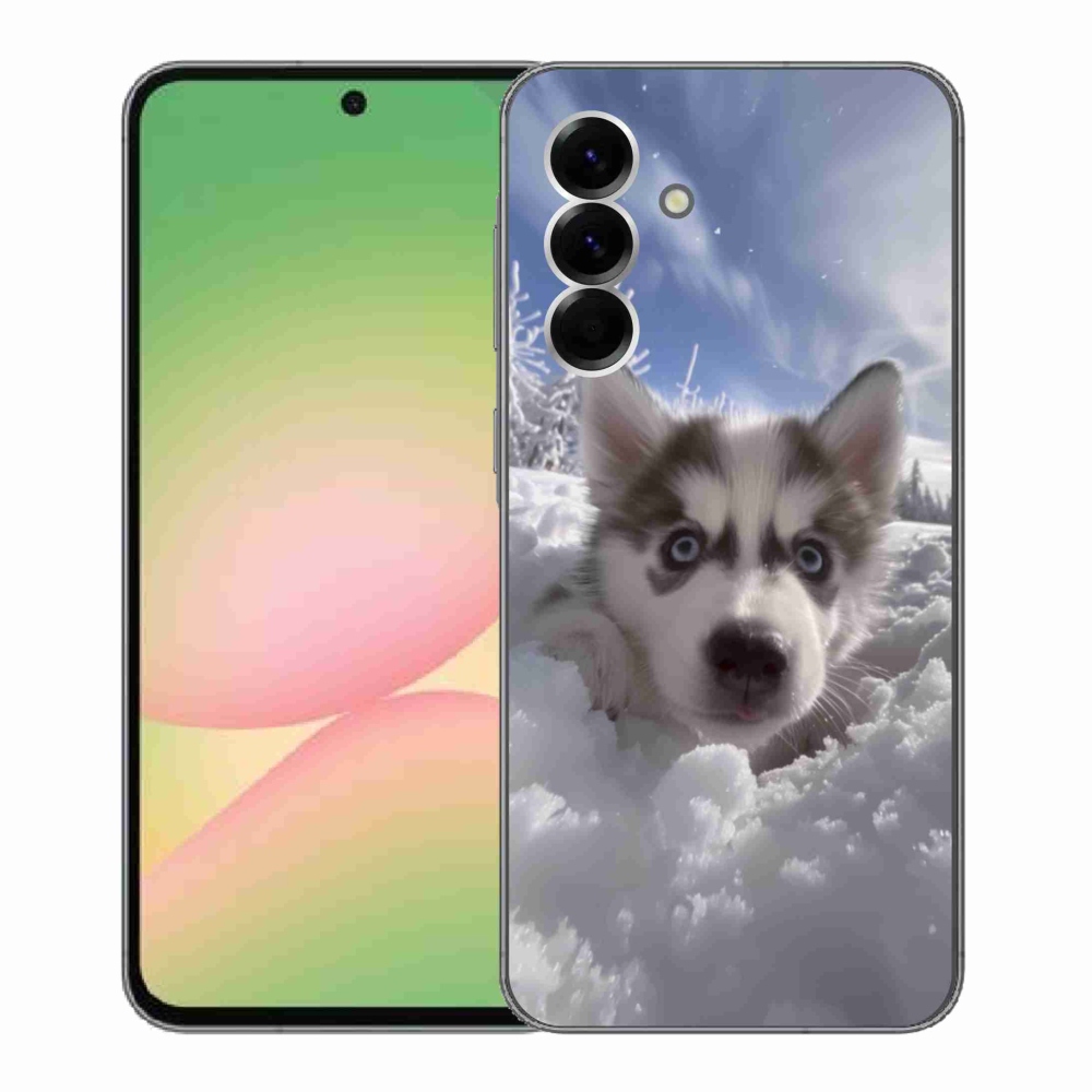 Gelový kryt mmCase na Samsung Galaxy A56 5G - husky ve sněhu