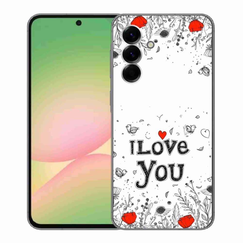 Gelový kryt mmCase na Samsung Galaxy A56 5G - I love you bílé pozadí