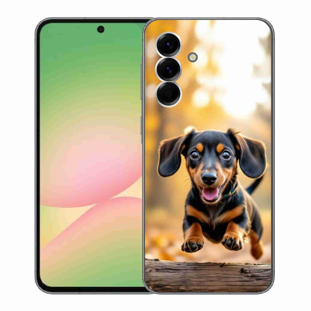 Gelový kryt mmCase na Samsung Galaxy A56 5G - jezevčík 2