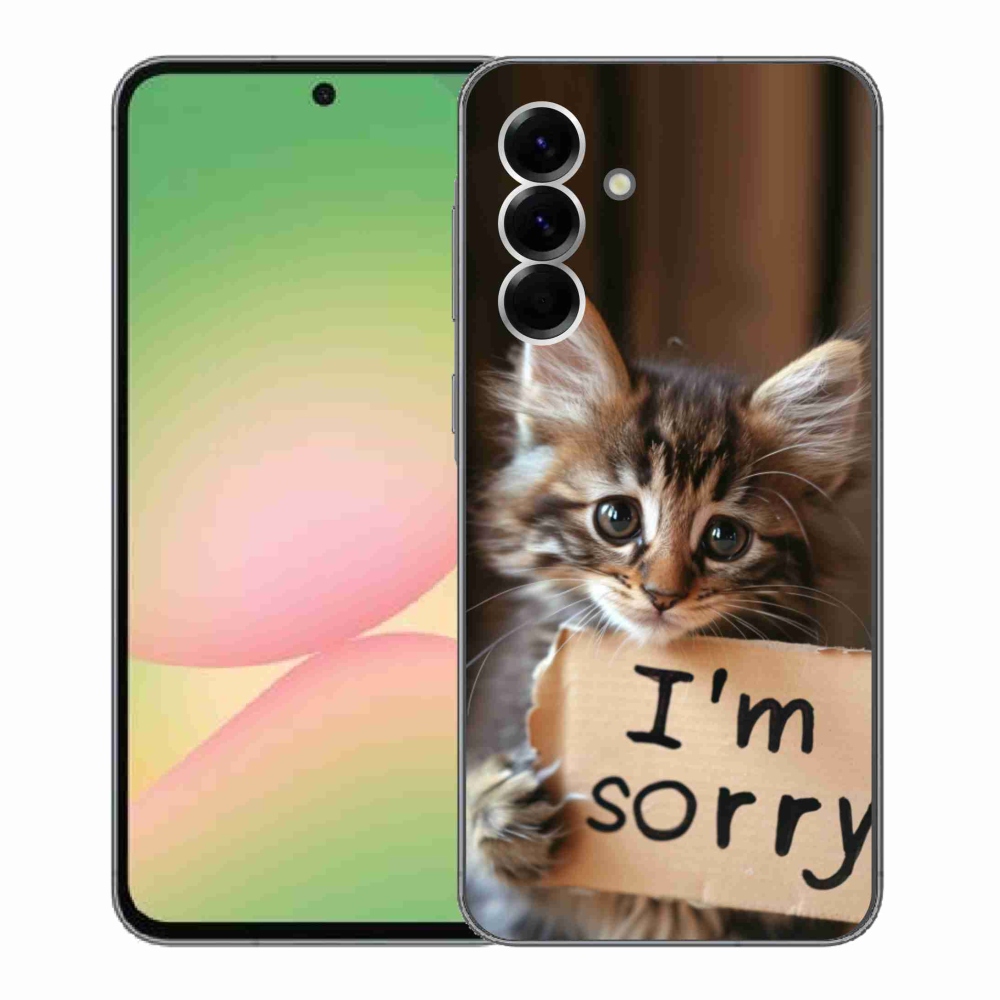 Gelový kryt mmCase na Samsung Galaxy A56 5G - kočíčí omluva