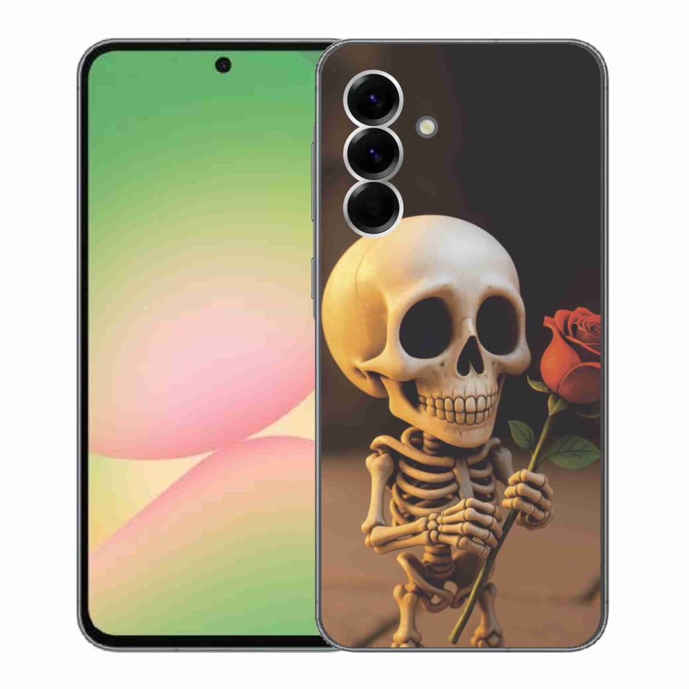 Gelový kryt mmCase na Samsung Galaxy A56 5G - kostlivec s růží
