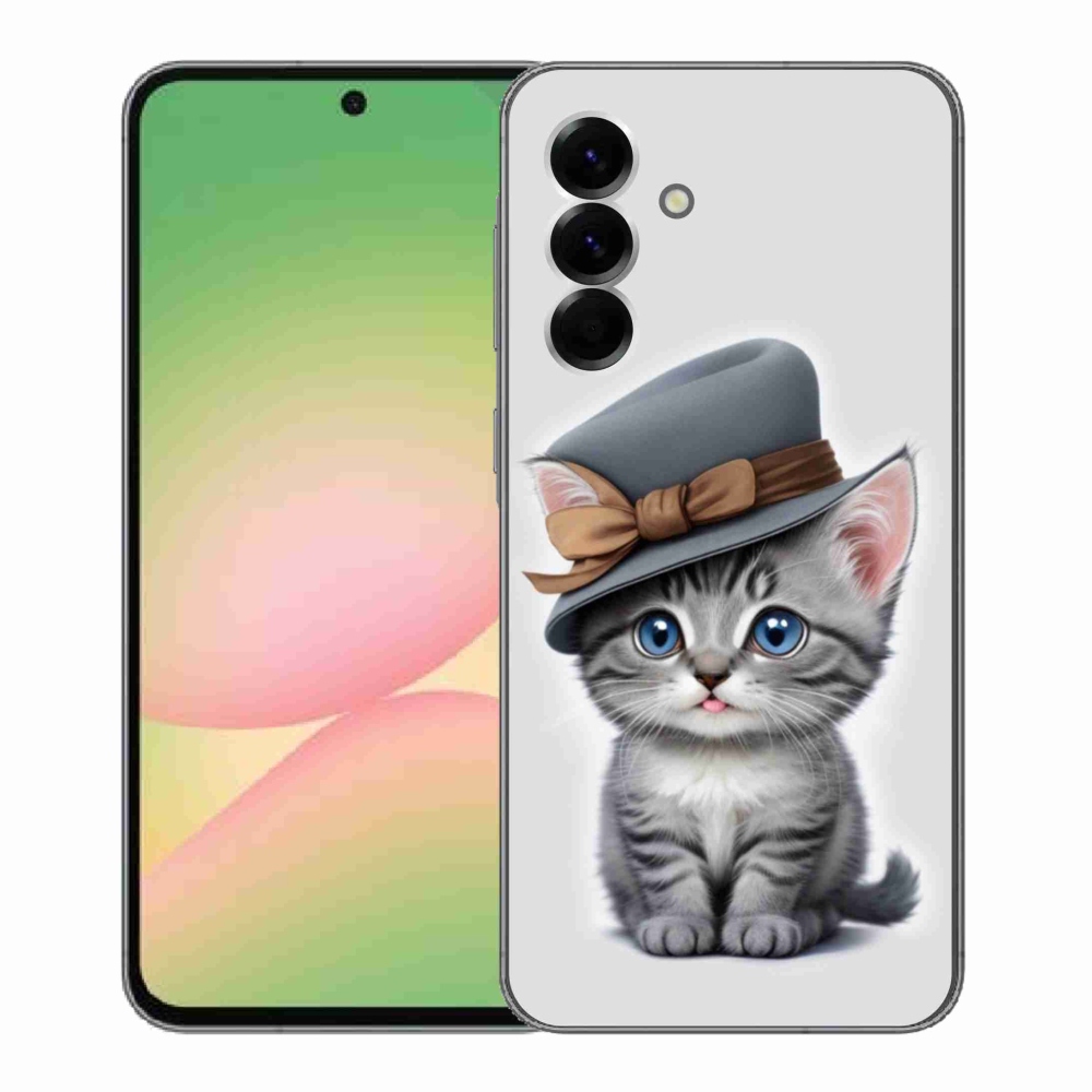 Gelový kryt mmCase na Samsung Galaxy A56 5G - kotě s kloboukem