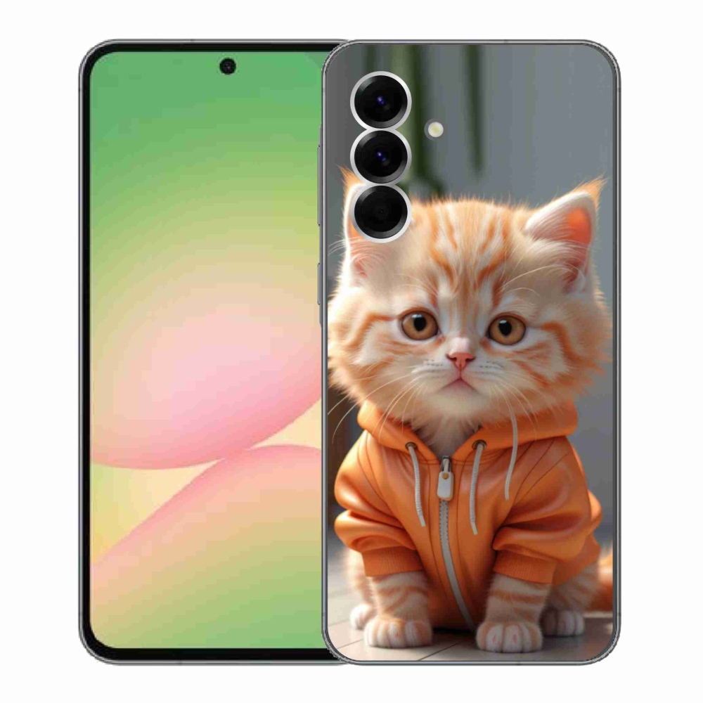Gelový kryt mmCase na Samsung Galaxy A56 5G - kotě v mikině