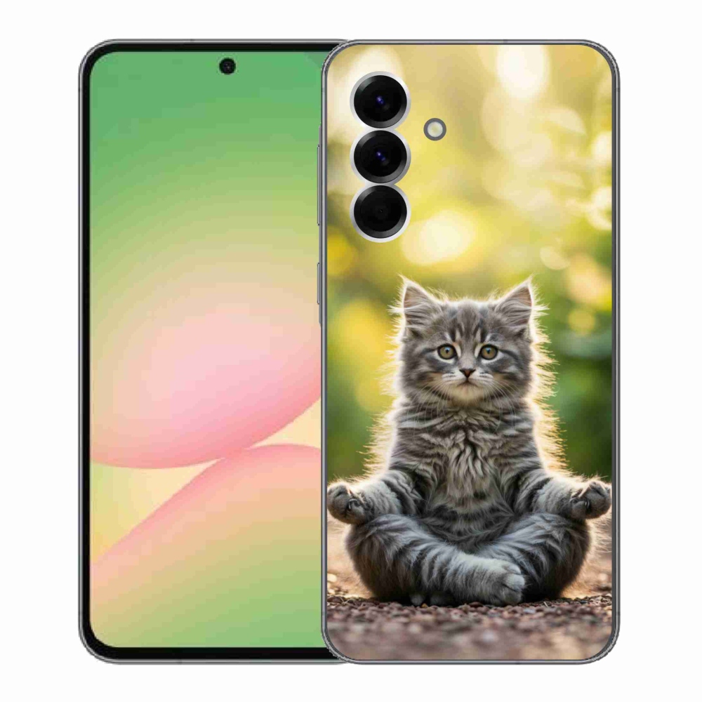 Gelový kryt mmCase na Samsung Galaxy A56 5G - meditující kotě
