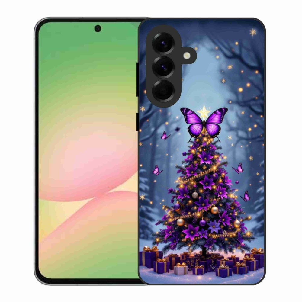 Gelový kryt mmCase na Samsung Galaxy A56 5G - motýlí vánoční stromek
