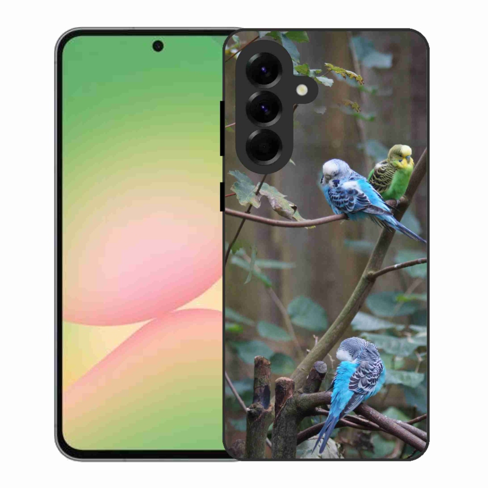 Gelový kryt mmCase na Samsung Galaxy A56 5G - papoušci na větvi
