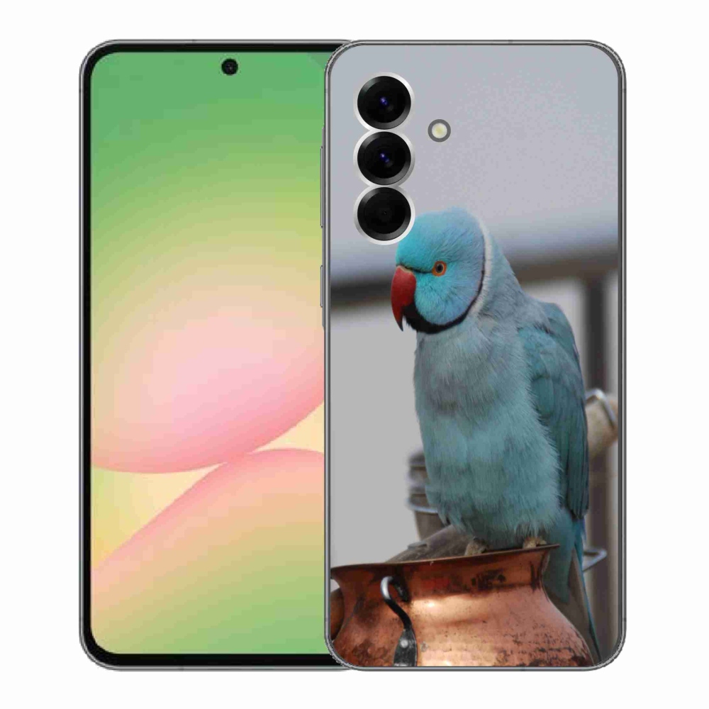 Gelový kryt mmCase na Samsung Galaxy A56 5G - papoušek alexandr modrý