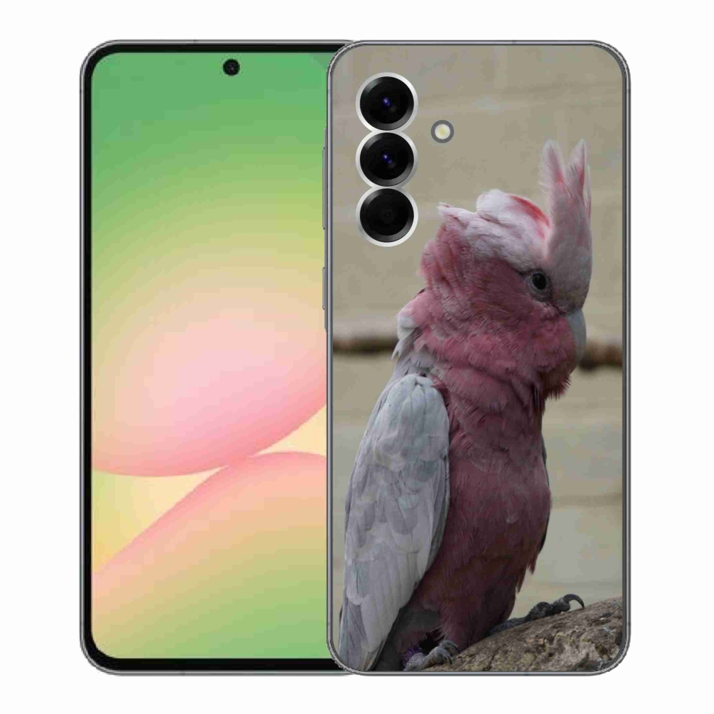 Gelový kryt mmCase na Samsung Galaxy A56 5G - papoušek kakadu růžový