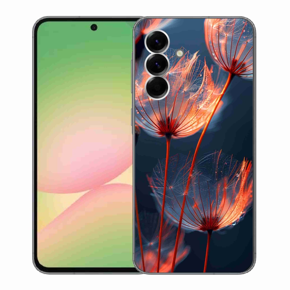 Gelový kryt mmCase na Samsung Galaxy A56 5G - světélkující chmýří