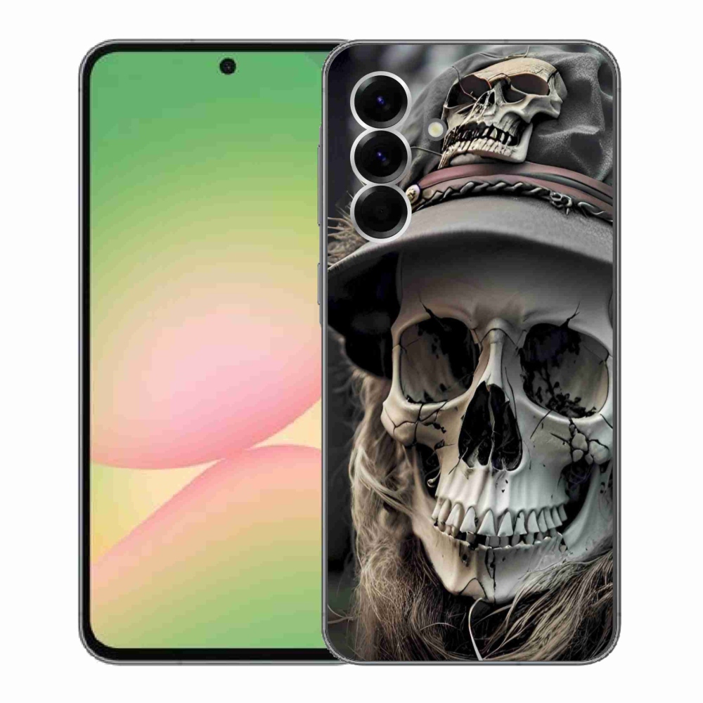 Gelový kryt mmCase na Samsung Galaxy A56 5G - temná lebka