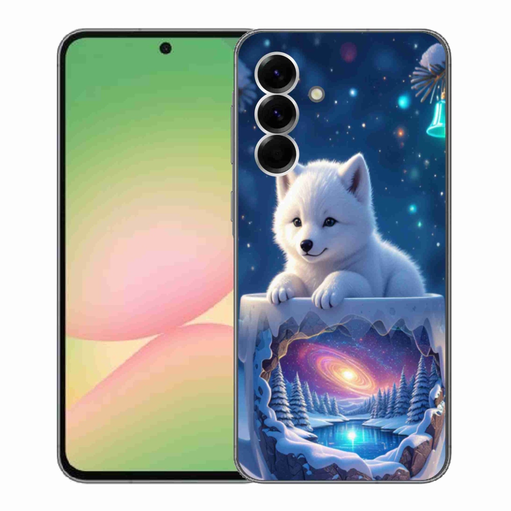 Gelový kryt mmCase na Samsung Galaxy A56 5G - vánoční štěně