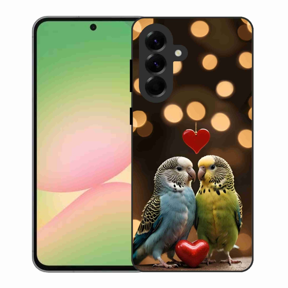 Gelový kryt mmCase na Samsung Galaxy A56 5G - zamilovaní papoušci