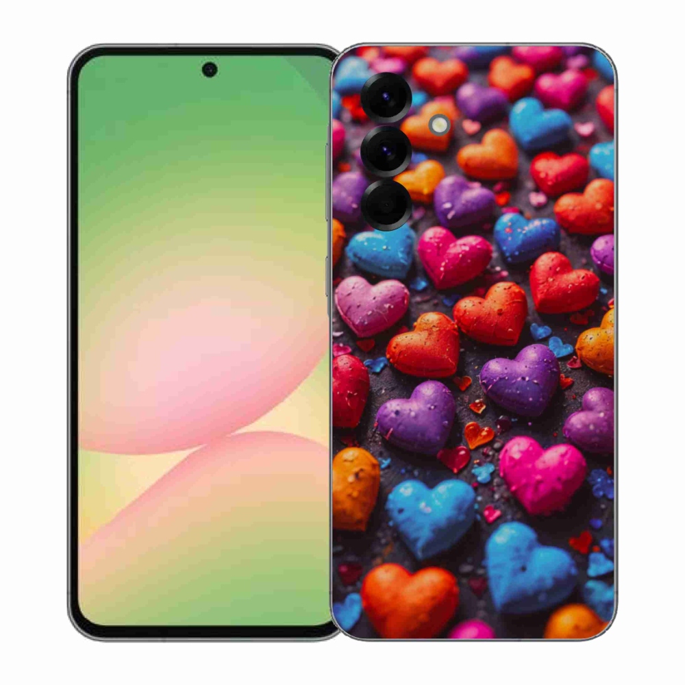 Gelový kryt mmCase na Samsung Galaxy A57 5G - barevná srdce