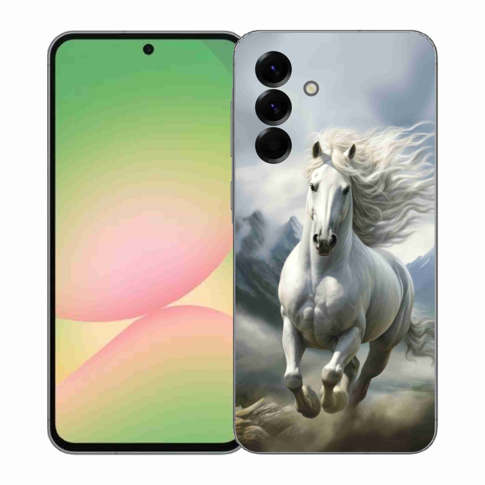 Gelový kryt mmCase na Samsung Galaxy A57 5G - běžící bílý kůň 3