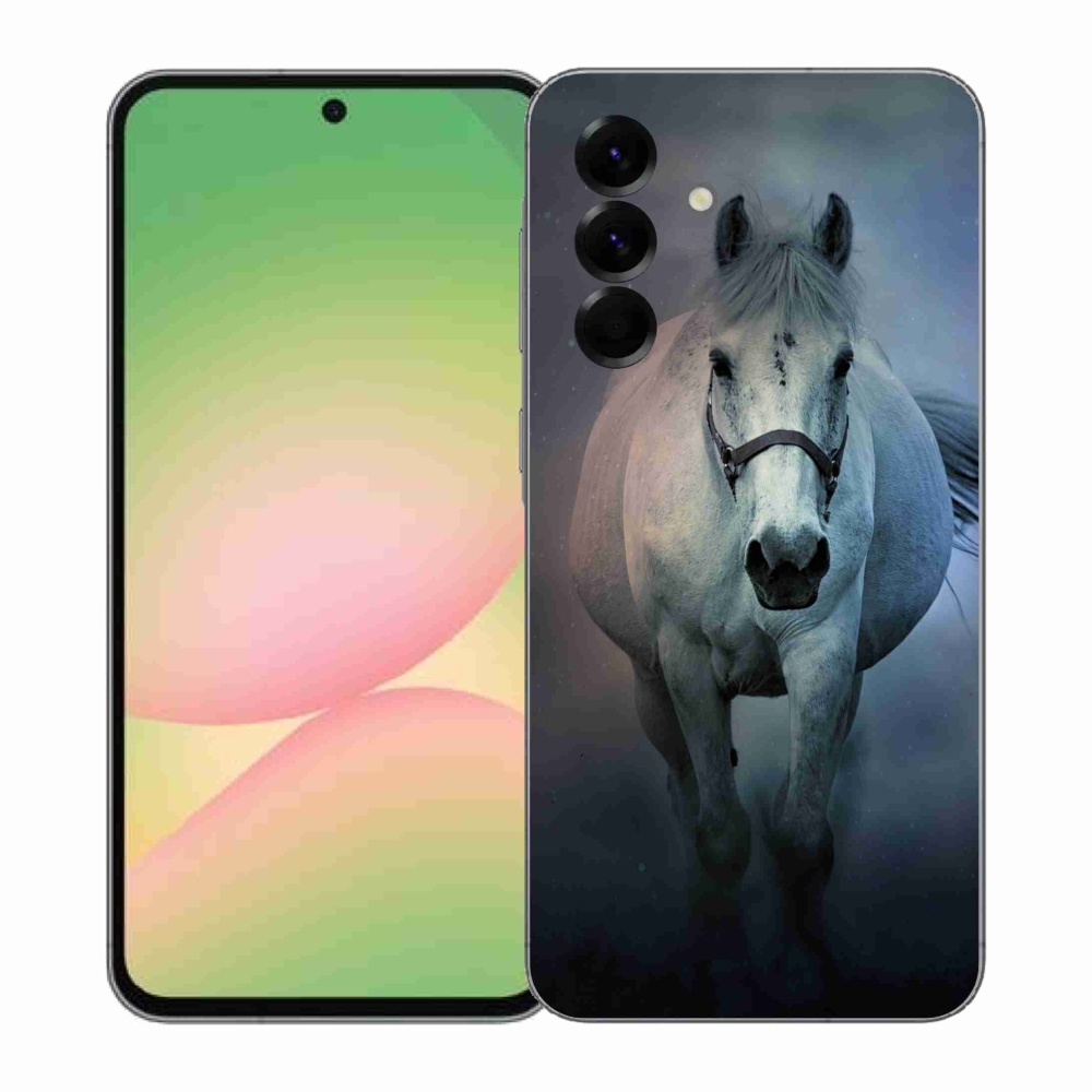 Gelový kryt mmCase na Samsung Galaxy A57 5G - běžící bílý kůň