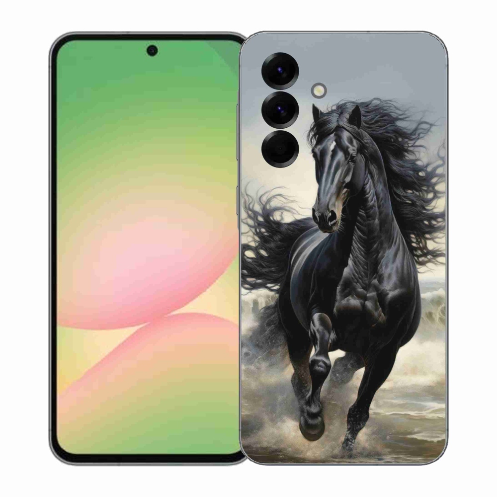 Gelový kryt mmCase na Samsung Galaxy A57 5G - běžící černý kůň