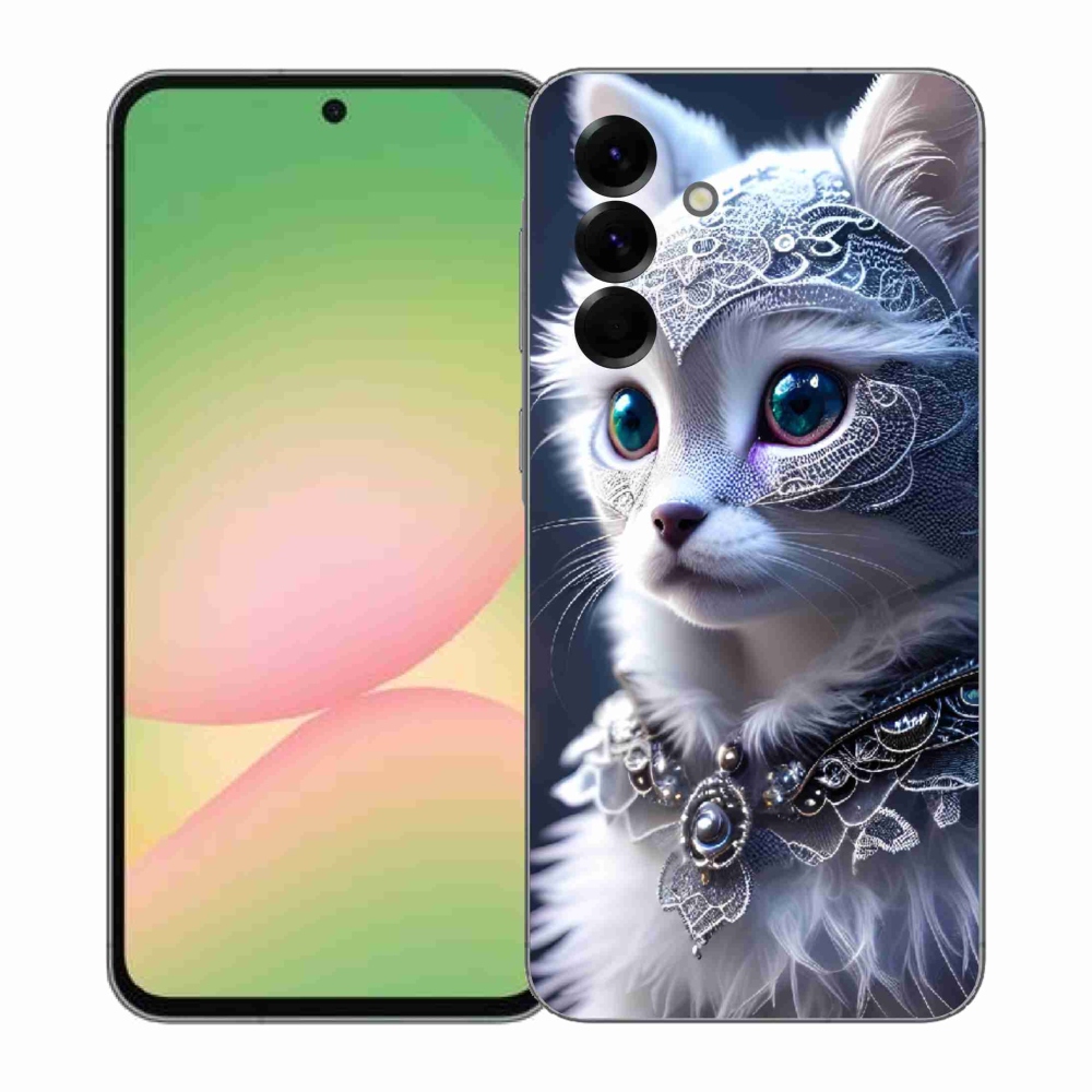 Gelový kryt mmCase na Samsung Galaxy A57 5G - bílá kočka