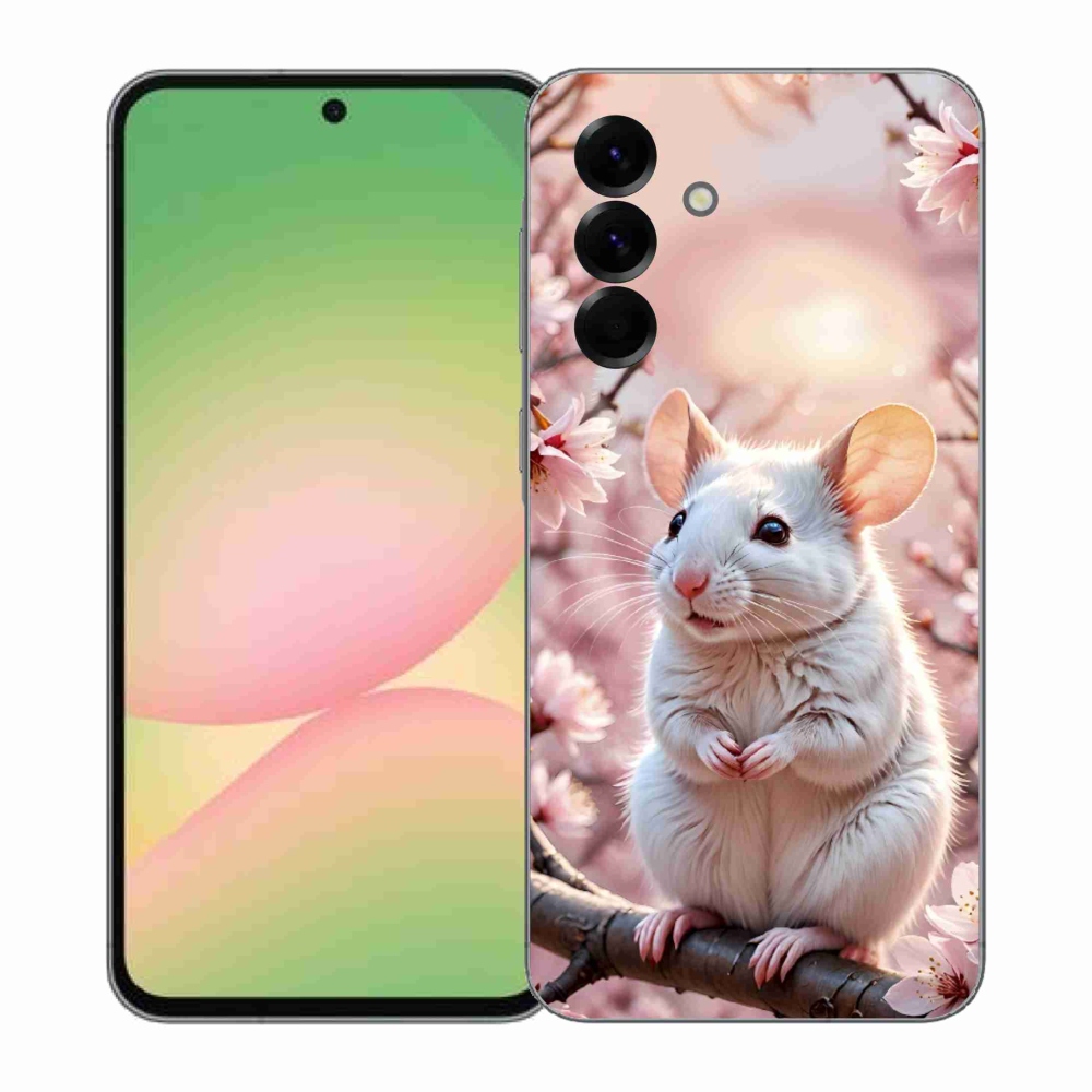 Gelový kryt mmCase na Samsung Galaxy A57 5G - bílá myš na větvi