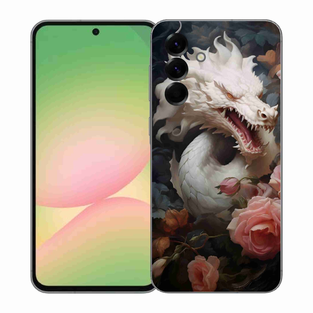 Gelový kryt mmCase na Samsung Galaxy A57 5G - bílý drak