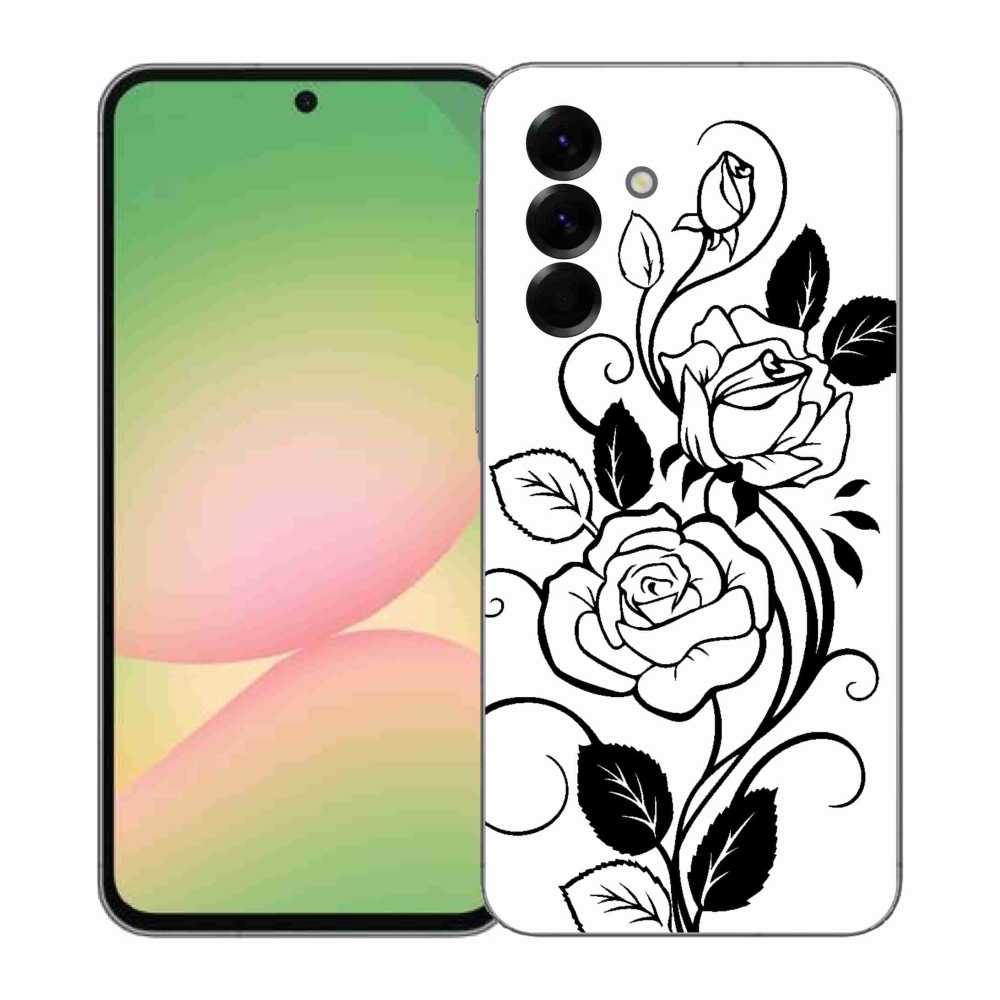 Gelový kryt mmCase na Samsung Galaxy A57 5G - černobílá růže