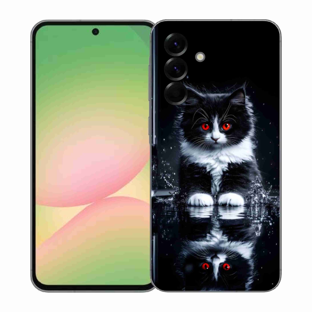 Gelový kryt mmCase na Samsung Galaxy A57 5G - černobílé kotě