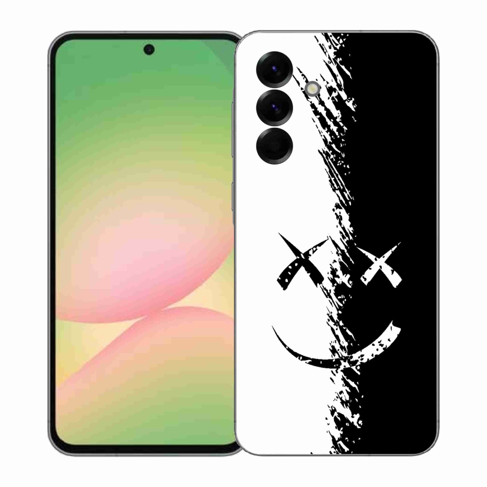 Gelový kryt mmCase na Samsung Galaxy A57 5G - černobílý smajlík