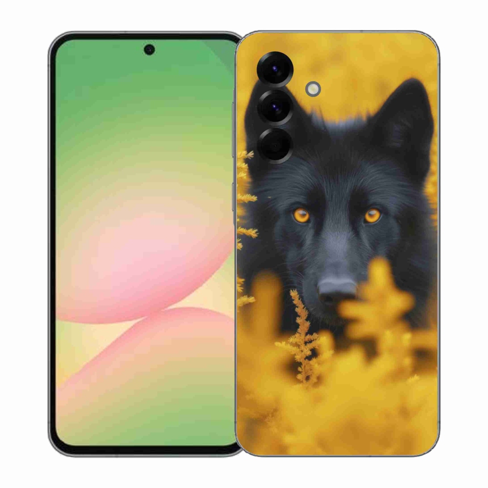 Gelový kryt mmCase na Samsung Galaxy A57 5G - černý vlk 2