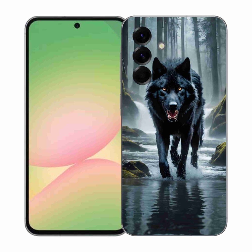 Gelový kryt mmCase na Samsung Galaxy A57 5G - černý vlk