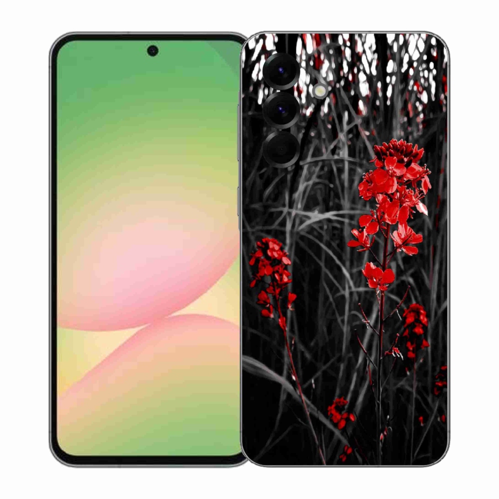 Gelový kryt mmCase na Samsung Galaxy A57 5G - červená rostlina