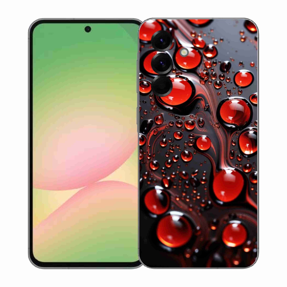 Gelový kryt mmCase na Samsung Galaxy A57 5G - červené kapky 2